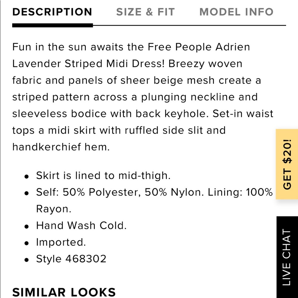 Free People Adrien Lavender Striped Midi Dress - Picture 7 of 8